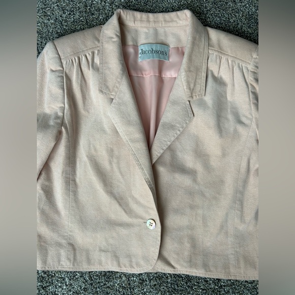 Vintage Jacobson’s Ernst Strauss Ultrasuede blush pink blazer vintage size 16 - Picture 5 of 13